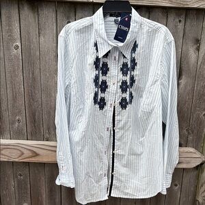 Chaps 2X cotton Valley Inn blue button down. NWT!!